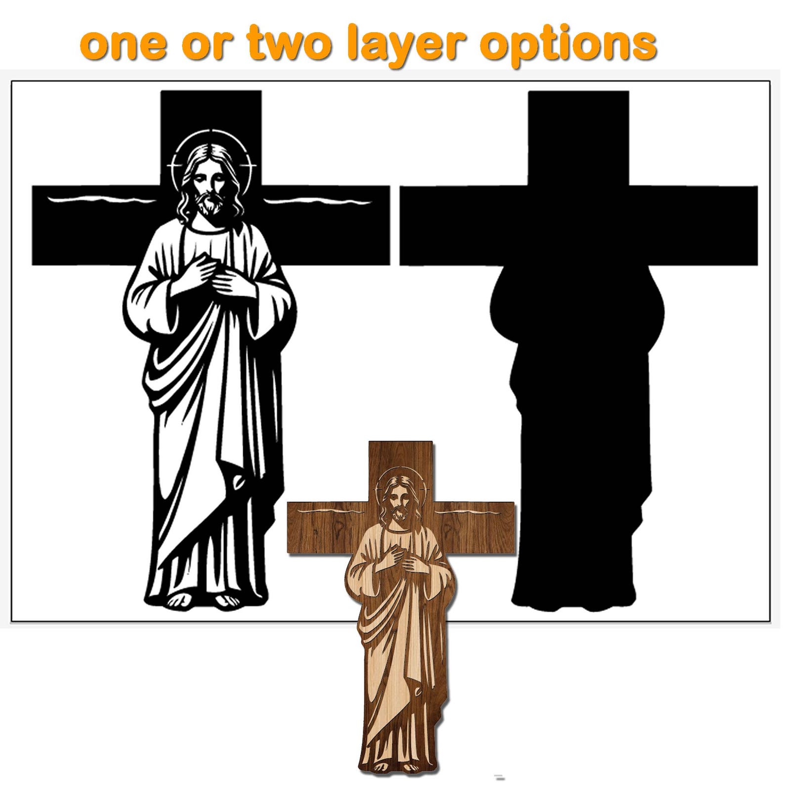 Jesus and Cross Wall Art Laser Cut File. Jesus File for Cutting. Wall ...