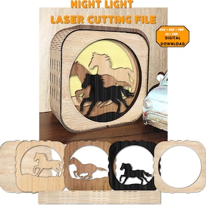 Lime de découpe laser pour veilleuse pour chevaux. veilleuse pour chevaux. caisson lumineux pour chevaux. Lime de lampe chevaux. fichier laser chevaux svg dxf cdr pdf. Cheval Svg