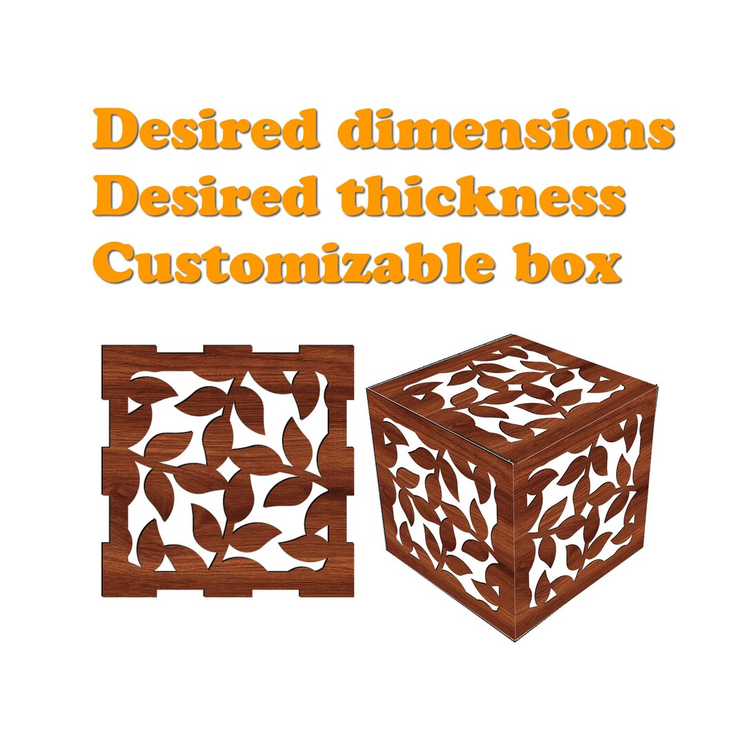 Geometric Floral Pattern Box Template. Custom Sizes and Thicknesses ...
