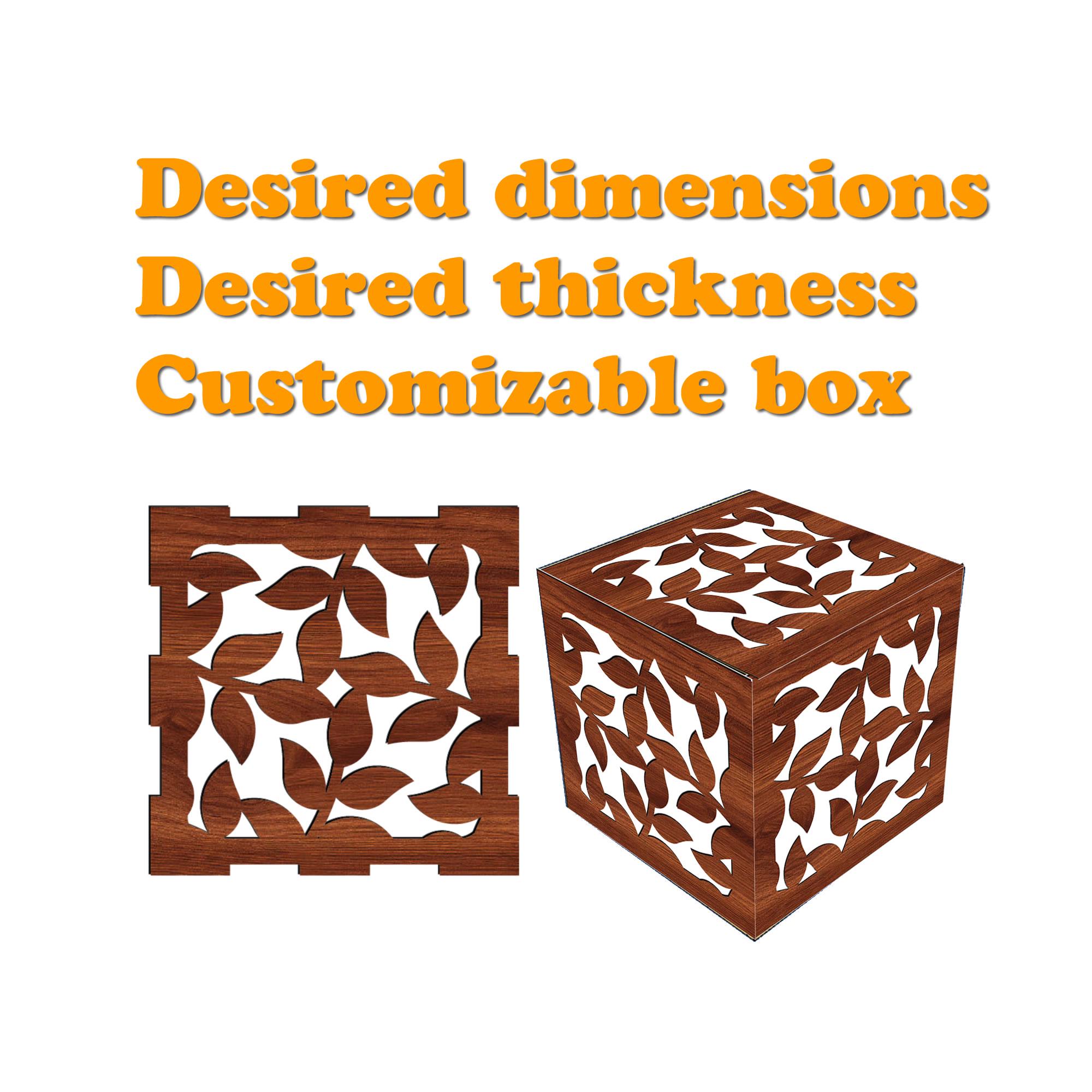 Geometric Floral Pattern Box Template. Custom Sizes and Thicknesses ...
