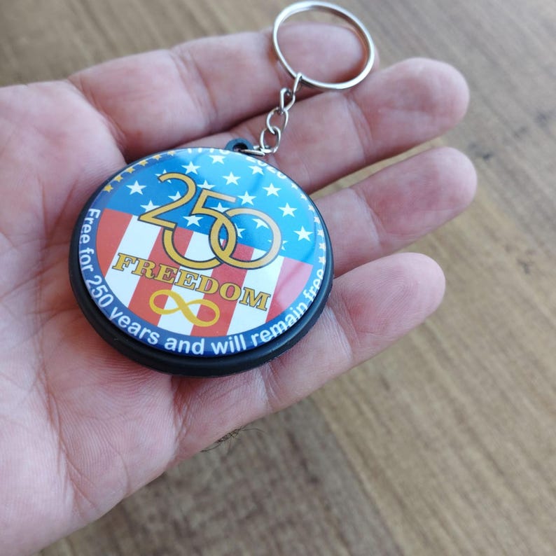 Keychain for America's 250th Anniversary. 2 Different Prints, Double ...