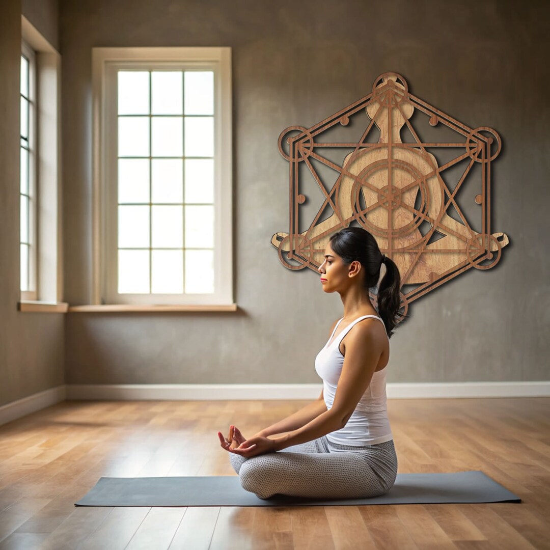 Yoga and Chakra Wall Art. Chakra Wall Hanging. Wooden Wall Art Woman ...