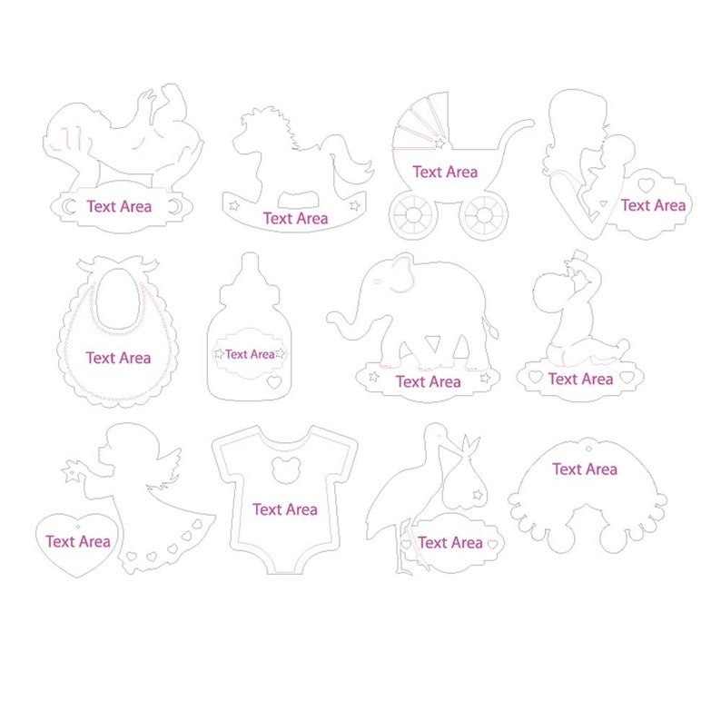 12 Pcs Baby® Set Laser Cut.laser Cut Project Plan.instant - Etsy