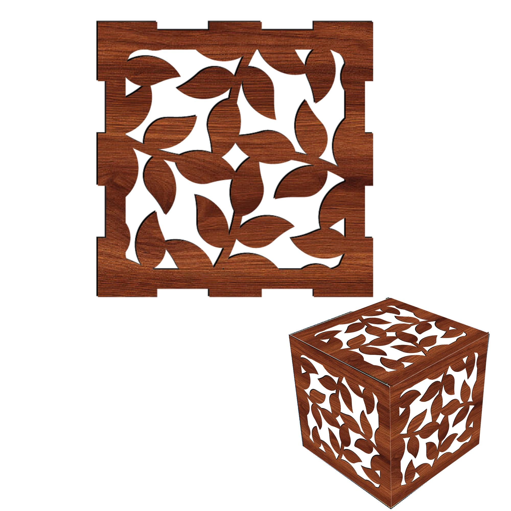 Geometric Floral Pattern Box Template. Custom Sizes and Thicknesses ...