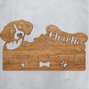 Customizable Key dog Hanger for Wall. Svg - Cdr - Dxf - Pdf - Ai file formats. Laser cutting files. Dog Leash Holder., Custom Key hanger