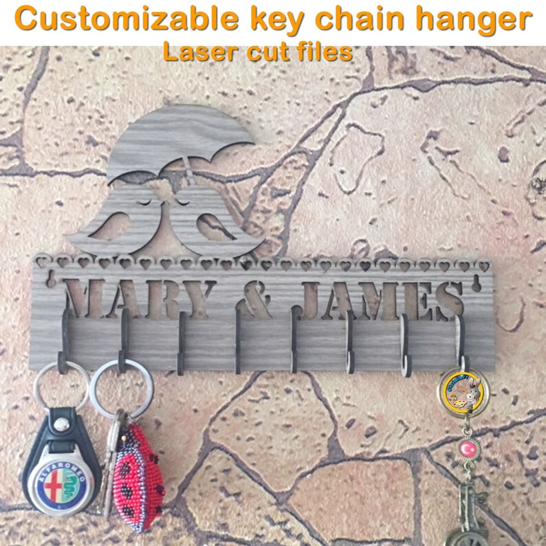 Customizable Key Chain Hanger. Svg Cdr Dxf Pdf Ai File Etsy