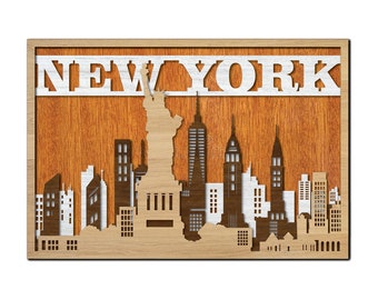 4-layers New York wall art laser cut files.New york  wall or door sign. New york wall art laser cutting file. file format you want.cricut