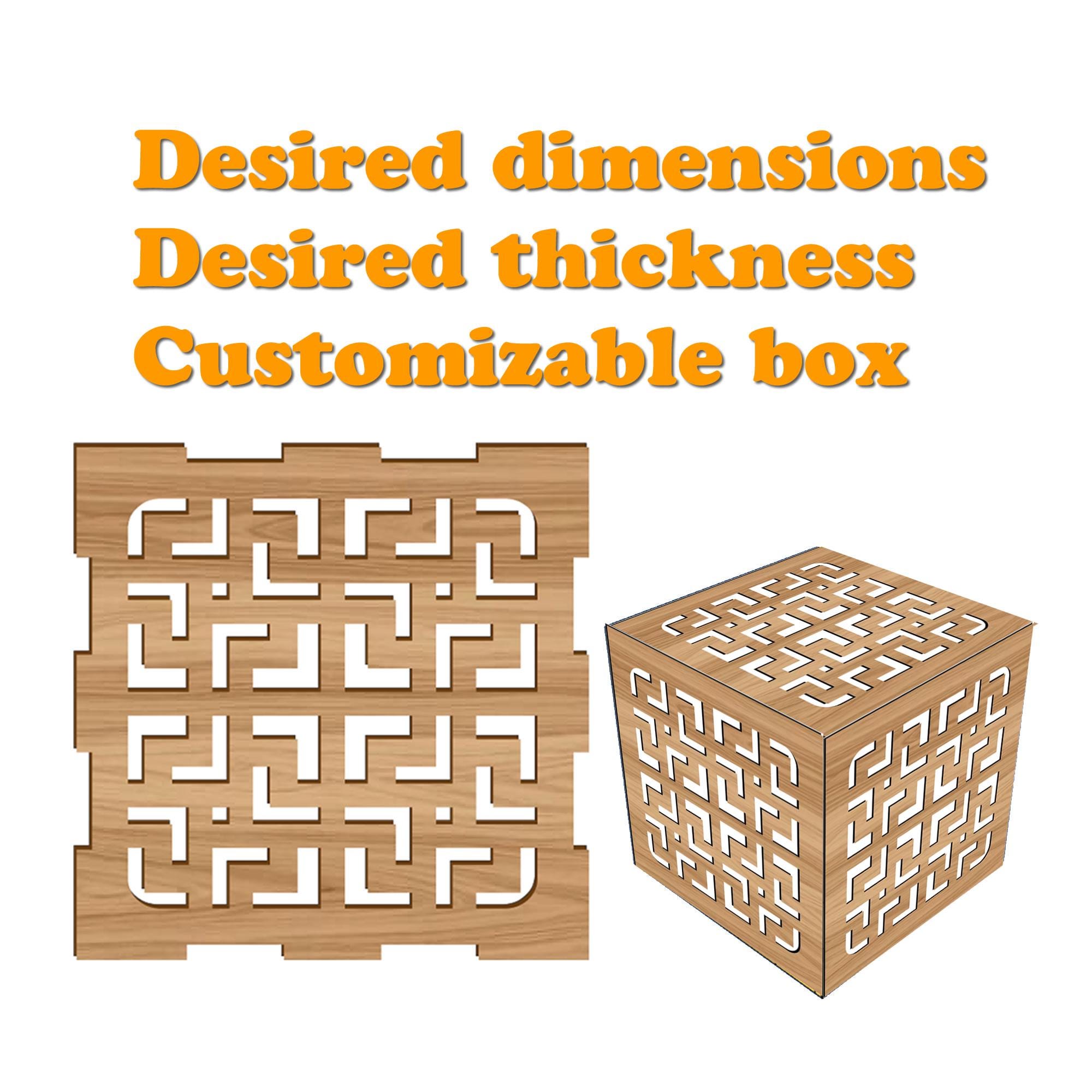 Laser-cut Box File. Geometric Pattern Box Template. Custom Sizes and ...