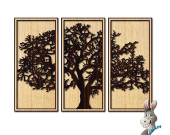 3-layer tree of life laser cut file. Tree of life for laser or cricut cutting. Tree of life laser cut files. three piece wall board tree.SVG