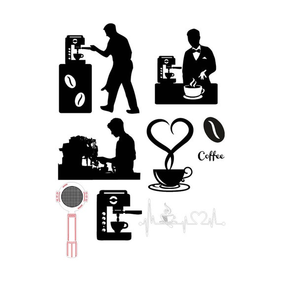 Barista set SVG. Barista laser cut file. Barista wall art. Barista laser cutting file.Barista cricut file. Barista CDR, dxf file.wall decor