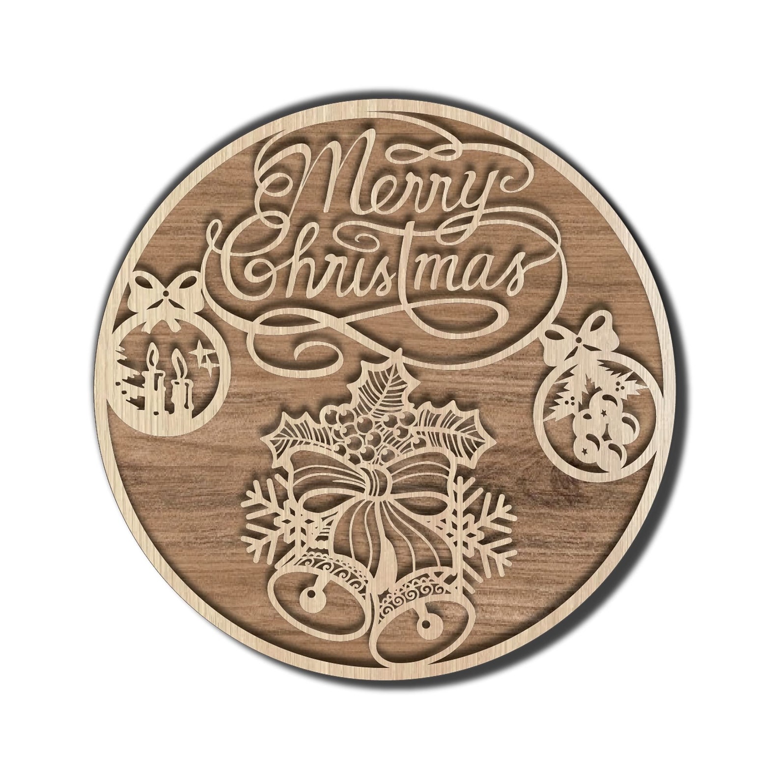 Merry Chrismas SVG Laser Cut File. Merry Christmas Door Sign File ...