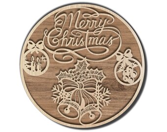 Merry chrismas SVG laser cut file. merry christmas door sign file. merry christmas Pdf, Svg, Dxf, Cdr and Ai files. Christmas wall art.