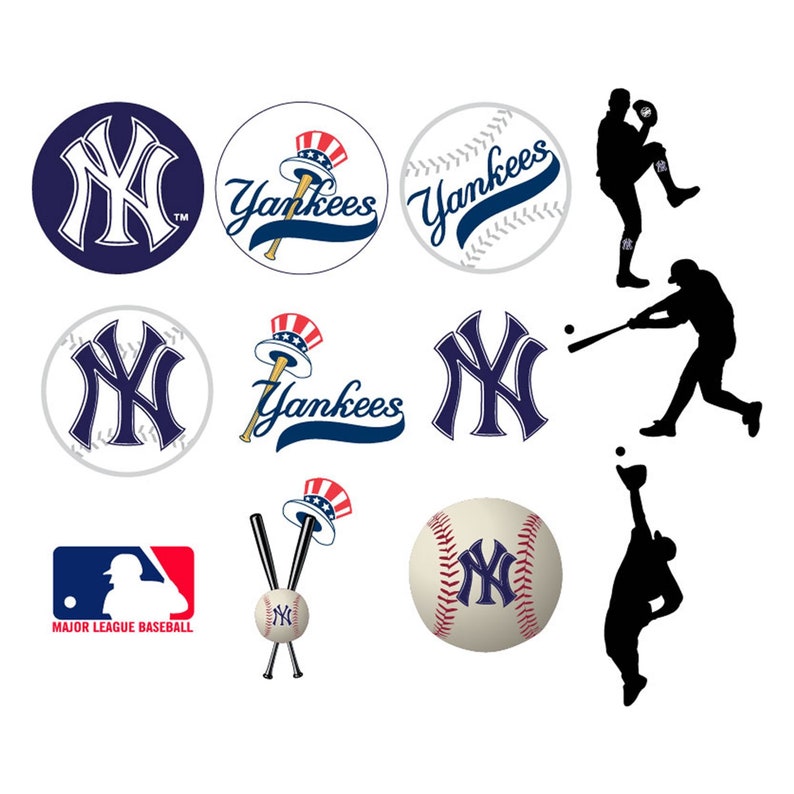 New York Yankees Svg Logo Vector Baseball Elements Yankees Etsy