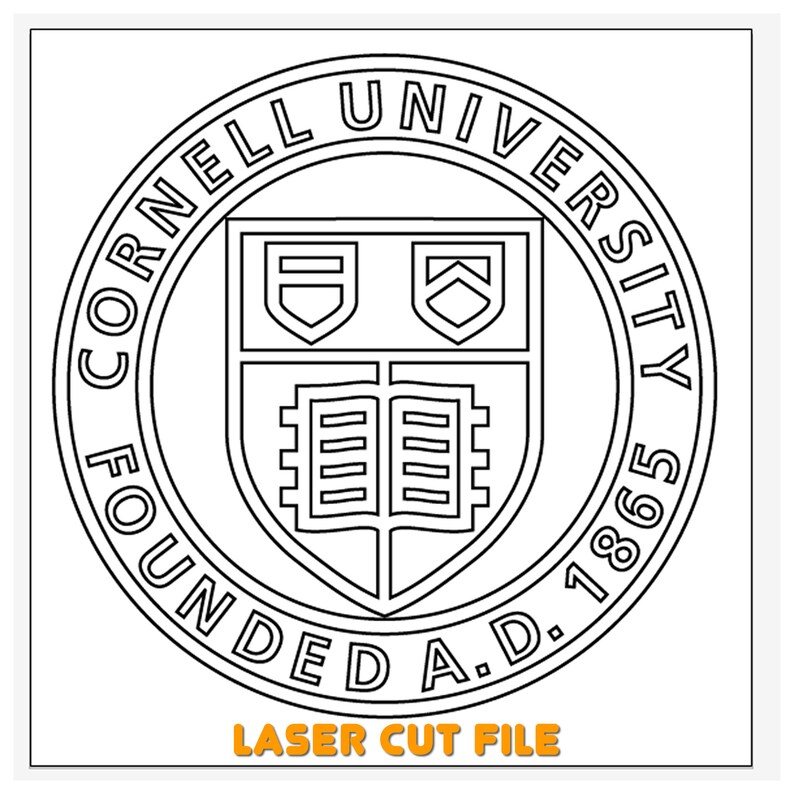 Cornell University logo laser cut and print ready file. Cornell University cricut file. silhouette file. Cornell University wall art. Svg. image 4