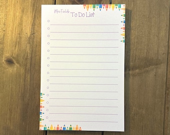 Personalized Teacher Notepad | School Font To Do List