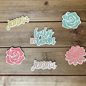 Flower Cupcake Toppers | Baby in Bloom Cupcake Toppers | Baby Shower Cupcake Toppers