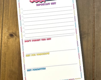 Funny 90s Theme To Do List Notepad | Sarcastic Office Stationery