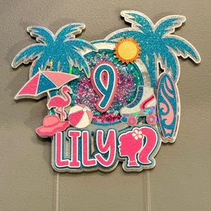 Personalized Beach Themed Cake Topper | Summer Party Birthday ...