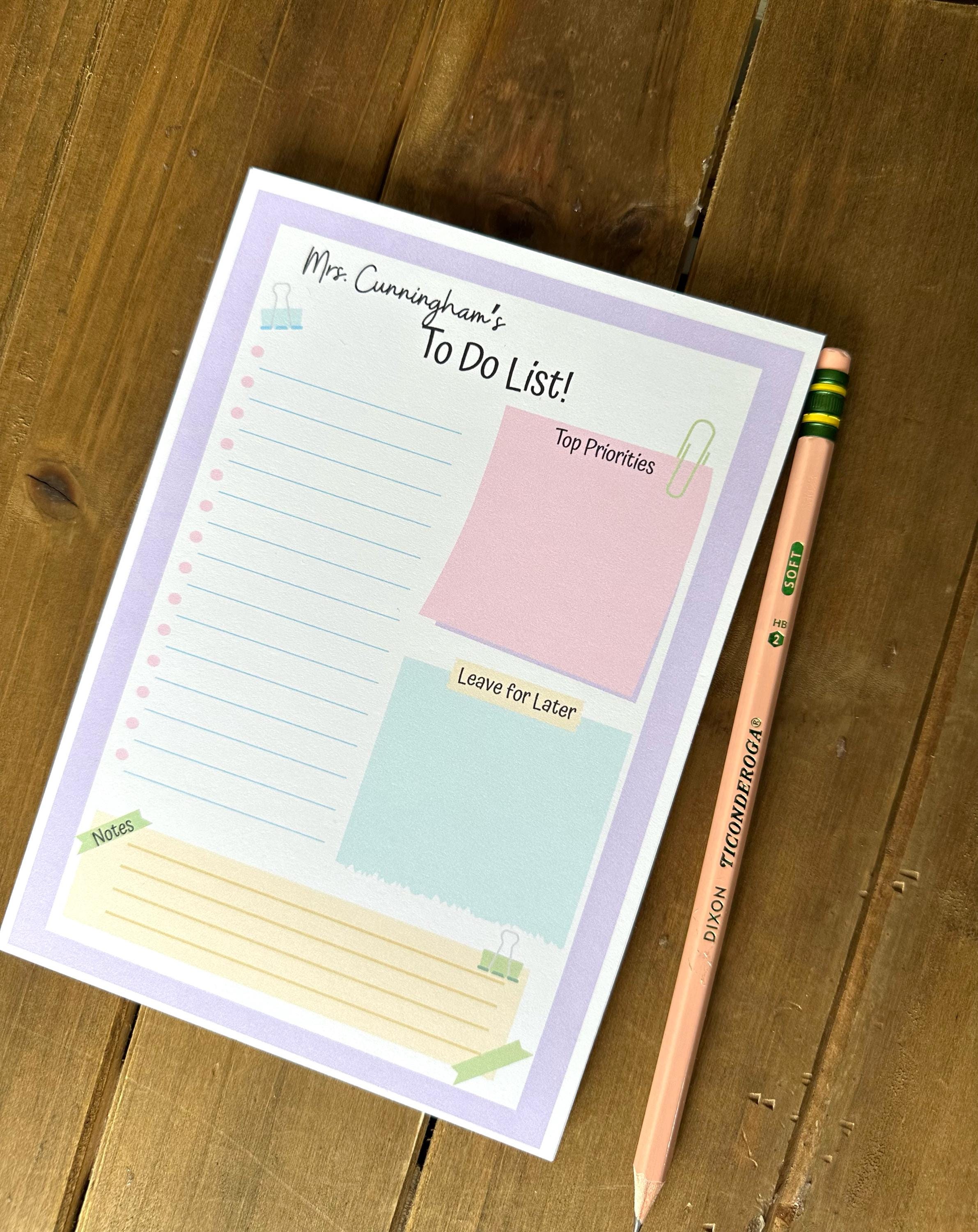 Personalized Teacher Notepad | Custom to Do List - Etsy