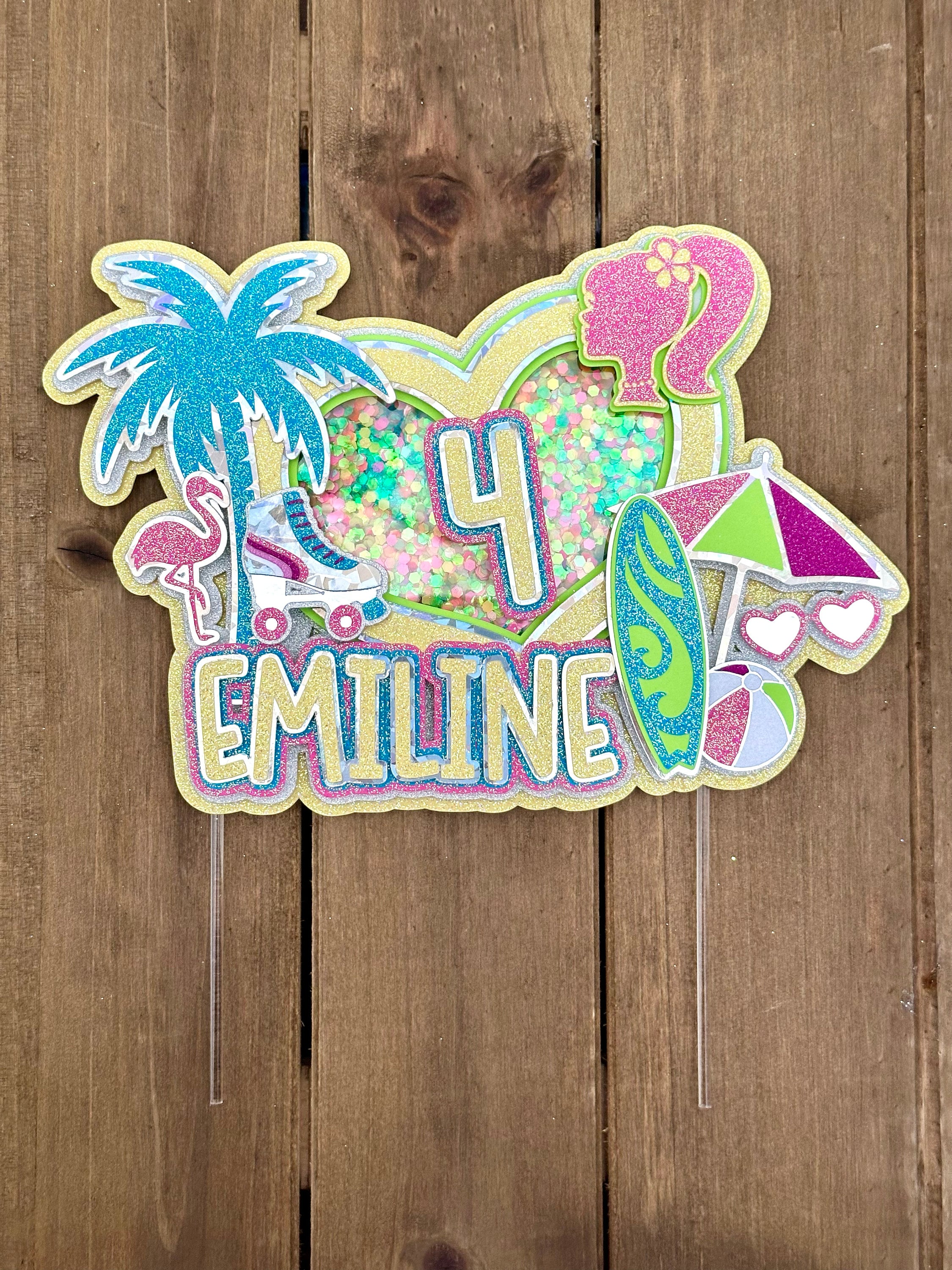 Beach Themed Cake Topper Birthday Decoration Beach Party Decoration - Etsy