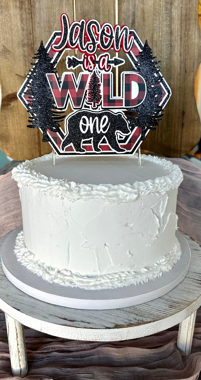 First Birthday Cake Topper | Wild One Party | Handmade Party Decoration ...