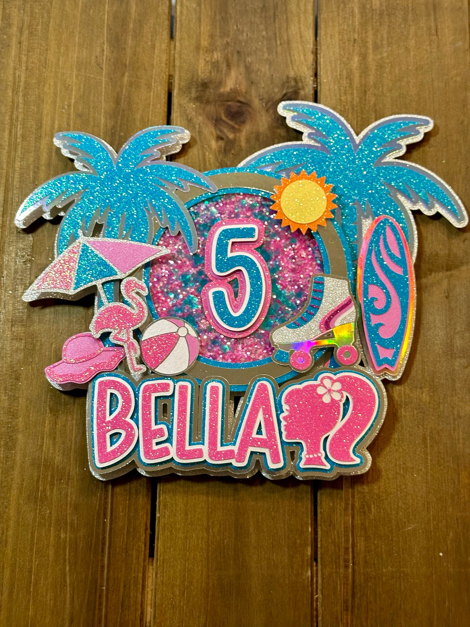 Personalized Beach Themed Cake Topper | Summer Party Birthday ...