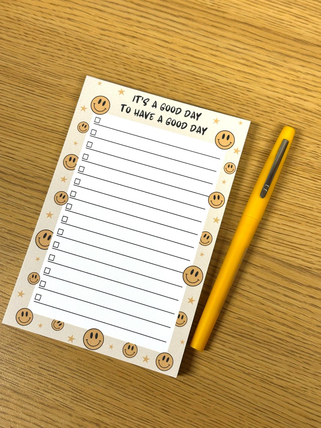 Smiley Face Teacher Notepad | Retro Vibe to Do List - Etsy