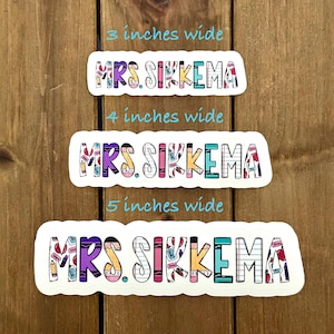 Personalized Teacher Stickers | Custom Size Stickers | Teacher Gift | Teacher Appreciation | Teacher Sticker Labels | Back to School
