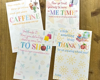 Teacher Gift Card Tag | End of Year, Summer Designs