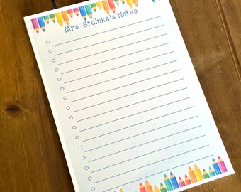 Personalized Teacher Notepad | School Font To-Do List