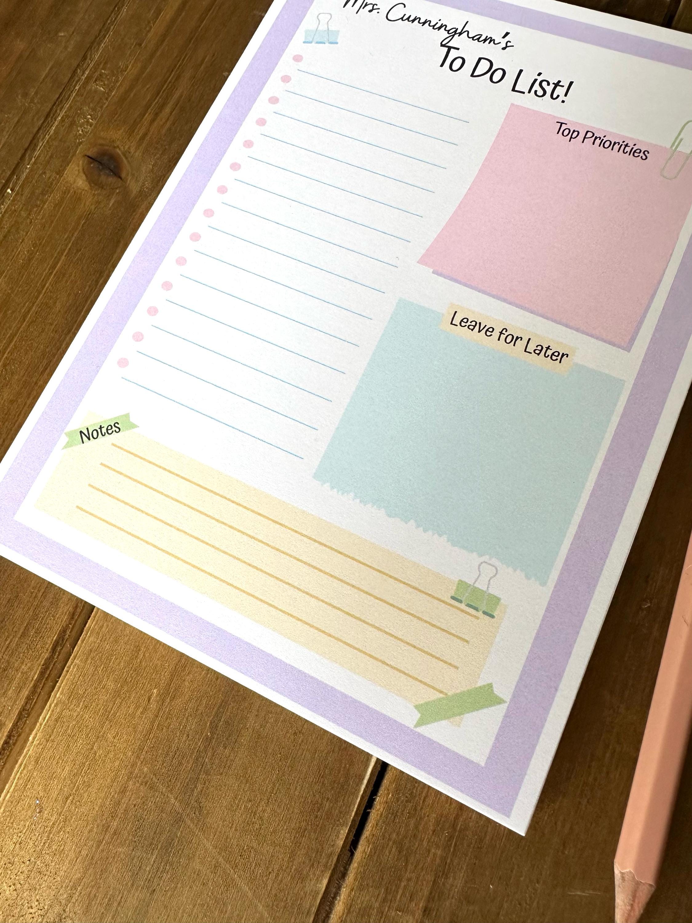 Personalized Teacher Notepad | Custom to Do List - Etsy