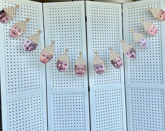 Checkered Hat Banner | Personalized Photo Banner | Birthday Party Decorations
