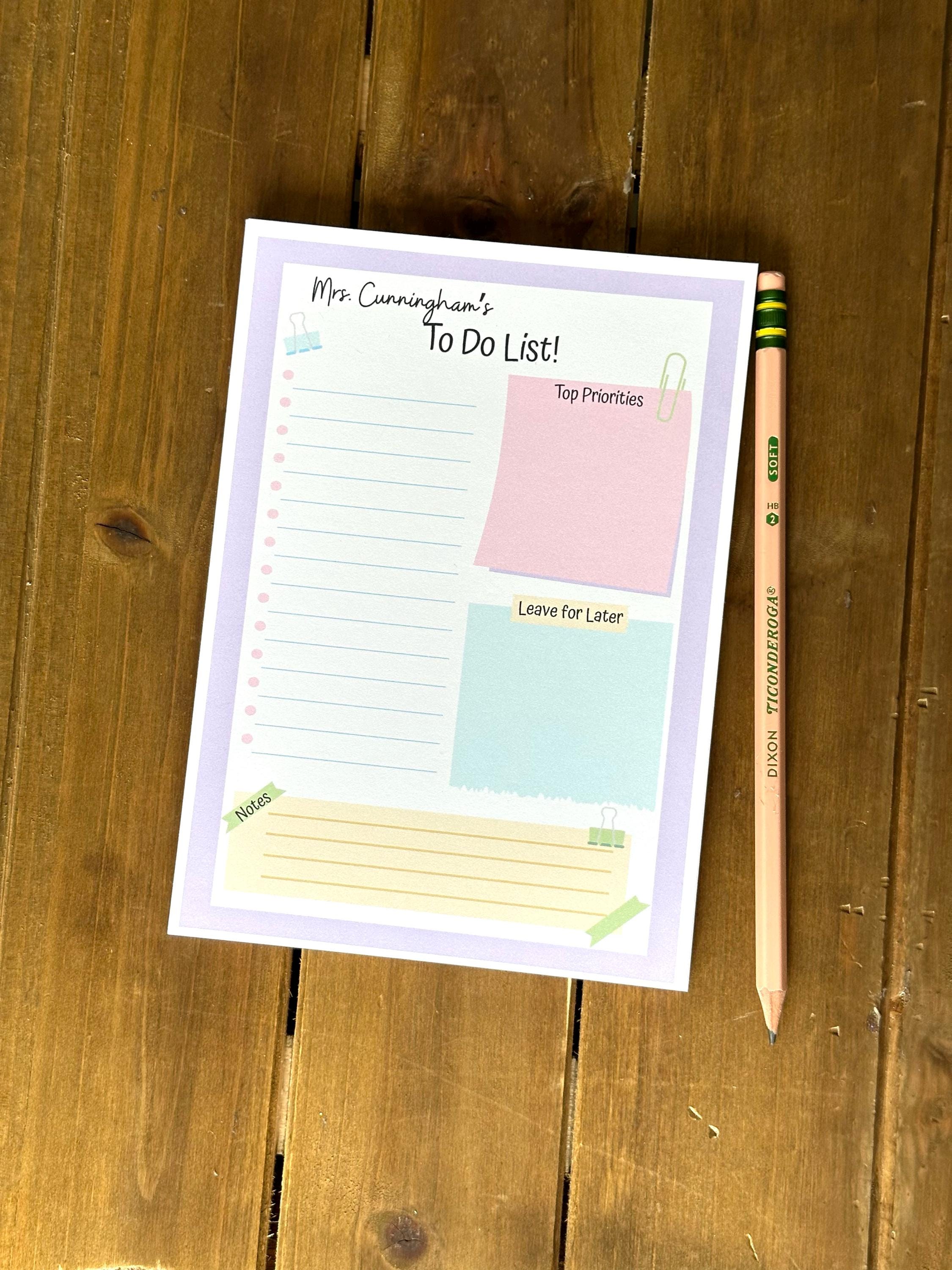 Personalized Teacher Notepad | Custom to Do List - Etsy