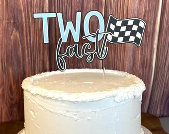 Two Fast Cake Topper | Race Car Birthday | 2nd Birthday Theme
