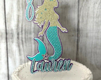 Mermaid Cake Topper | Mermaid Birthday | Personalized Party Decoration