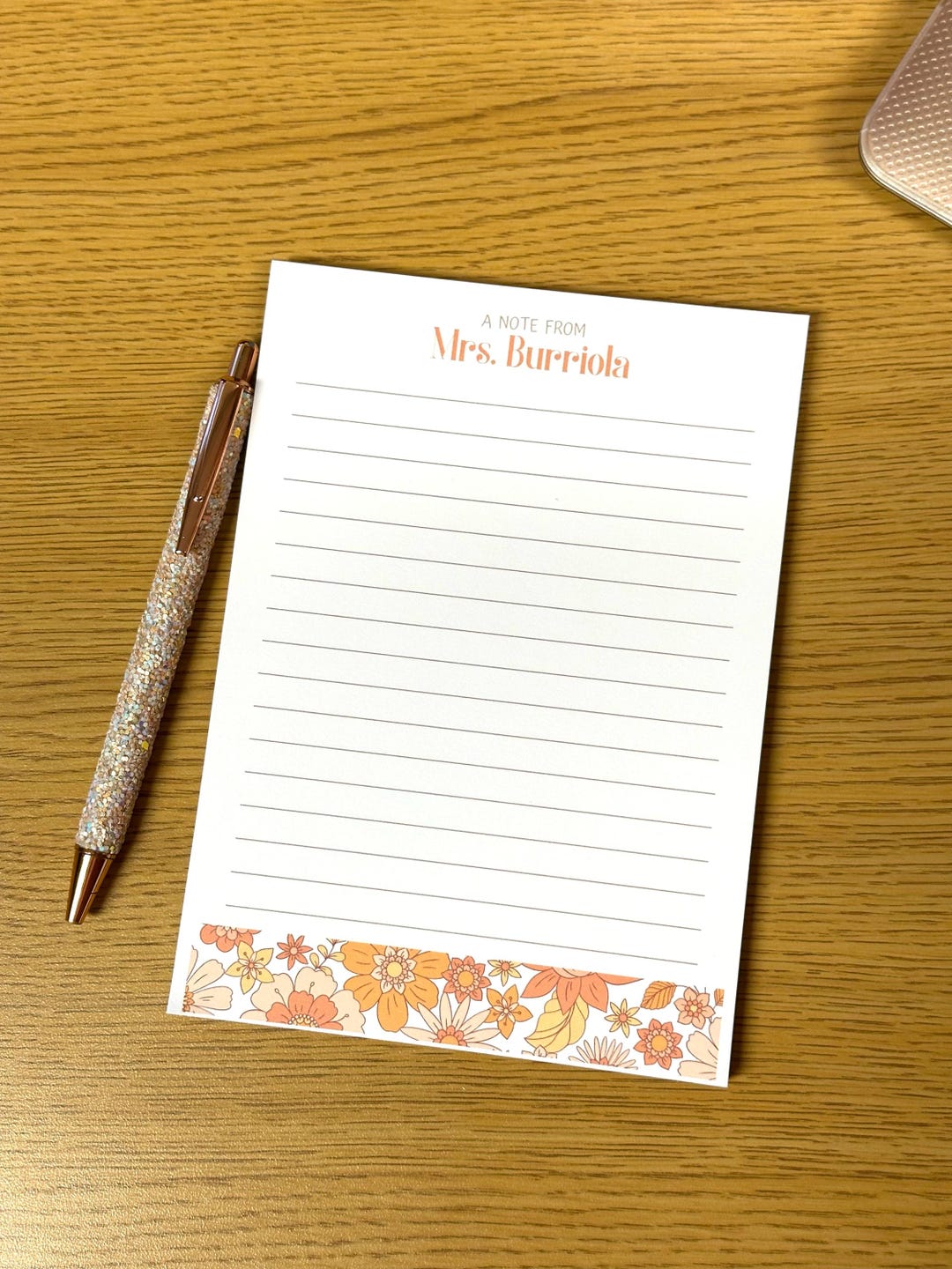Personalized Teacher Notepad | Retro Floral to Do List - Etsy
