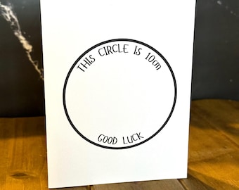 Funny 10cm Circle Baby Shower Card | Sarcastic Good Luck
