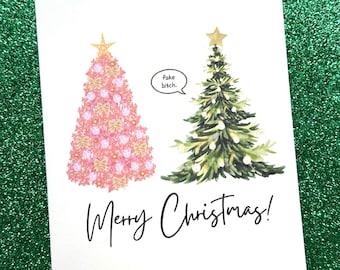 Christmas Card | Funny Xmas Card | Card for Family and Friends | Fake Bitch Card