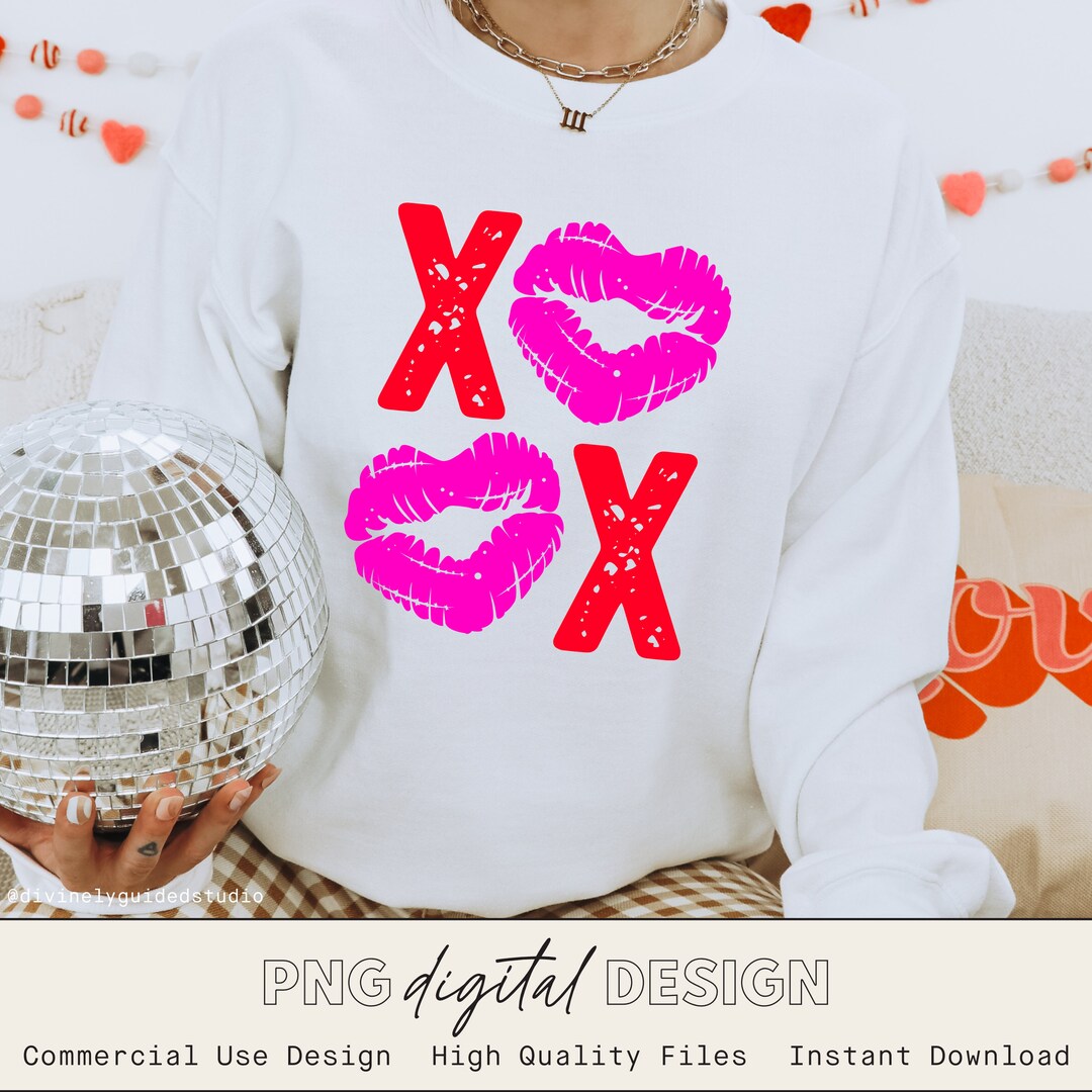 XOXO Kisses Lips | Sublimation PNG File | Dtf | Instant Download ...