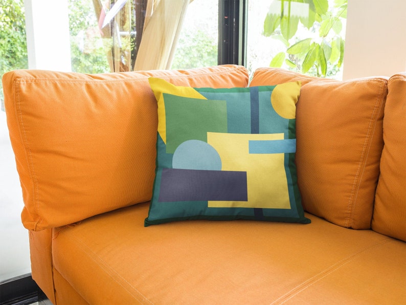 Geometric Pillow Color Block Pillow Decorative Pillows Etsy