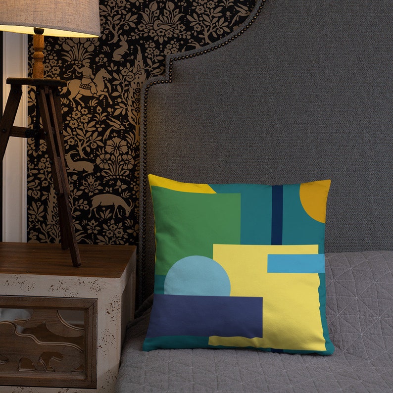 Geometric Pillow Color Block Pillow Decorative Pillows Etsy