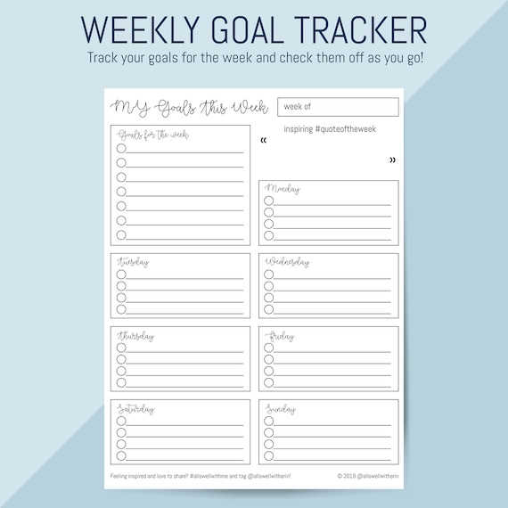 Weekly Goals Chart