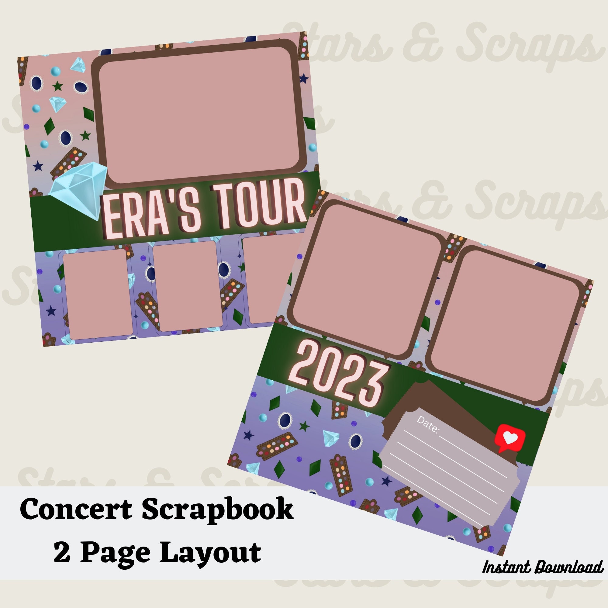 Taylor Swift Inspired Era's Tour Concert Scrapbook Printable Scrapbook