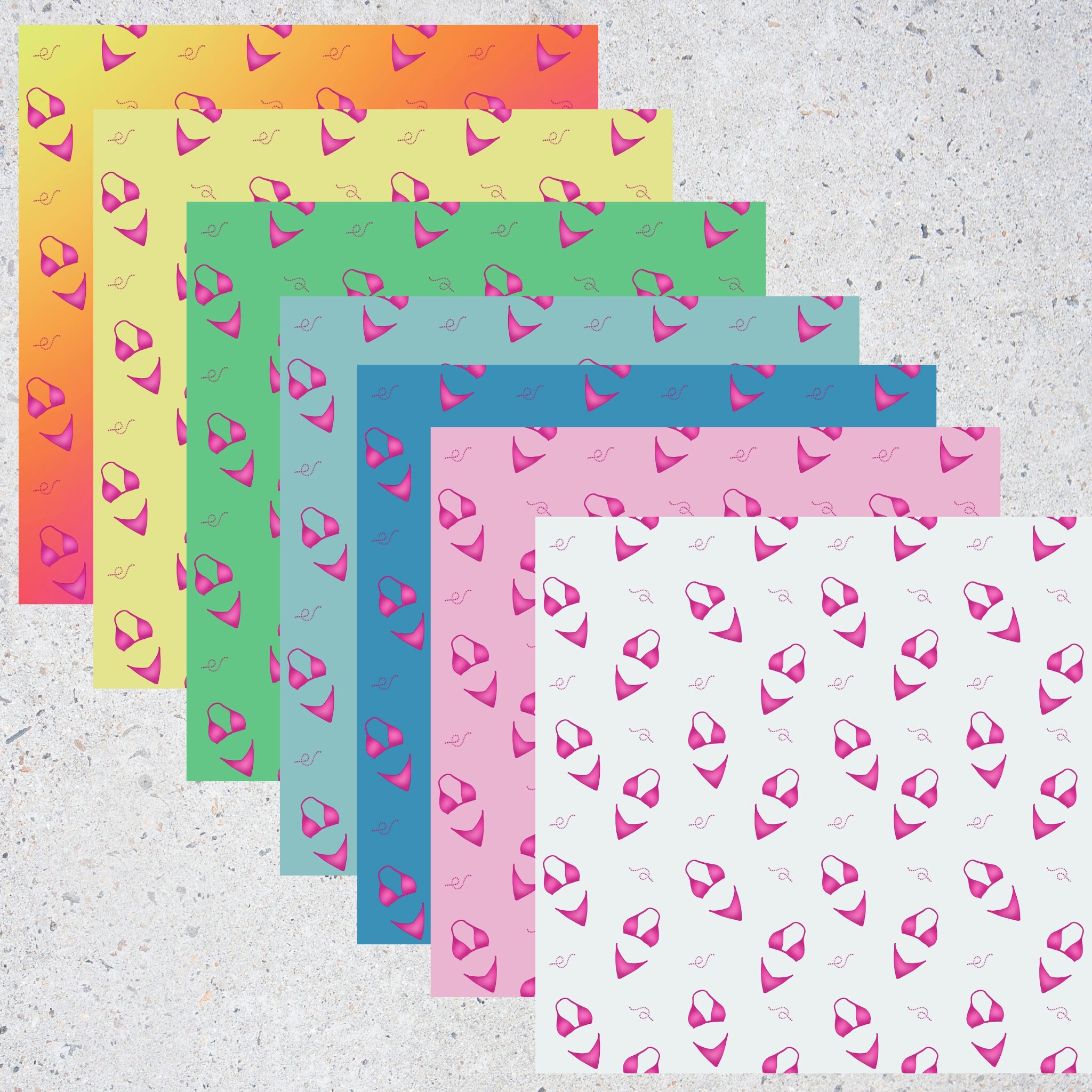 Swimsuit Digital Paper | Seamless Bikini Pattern, Fabric Design (SVG ...