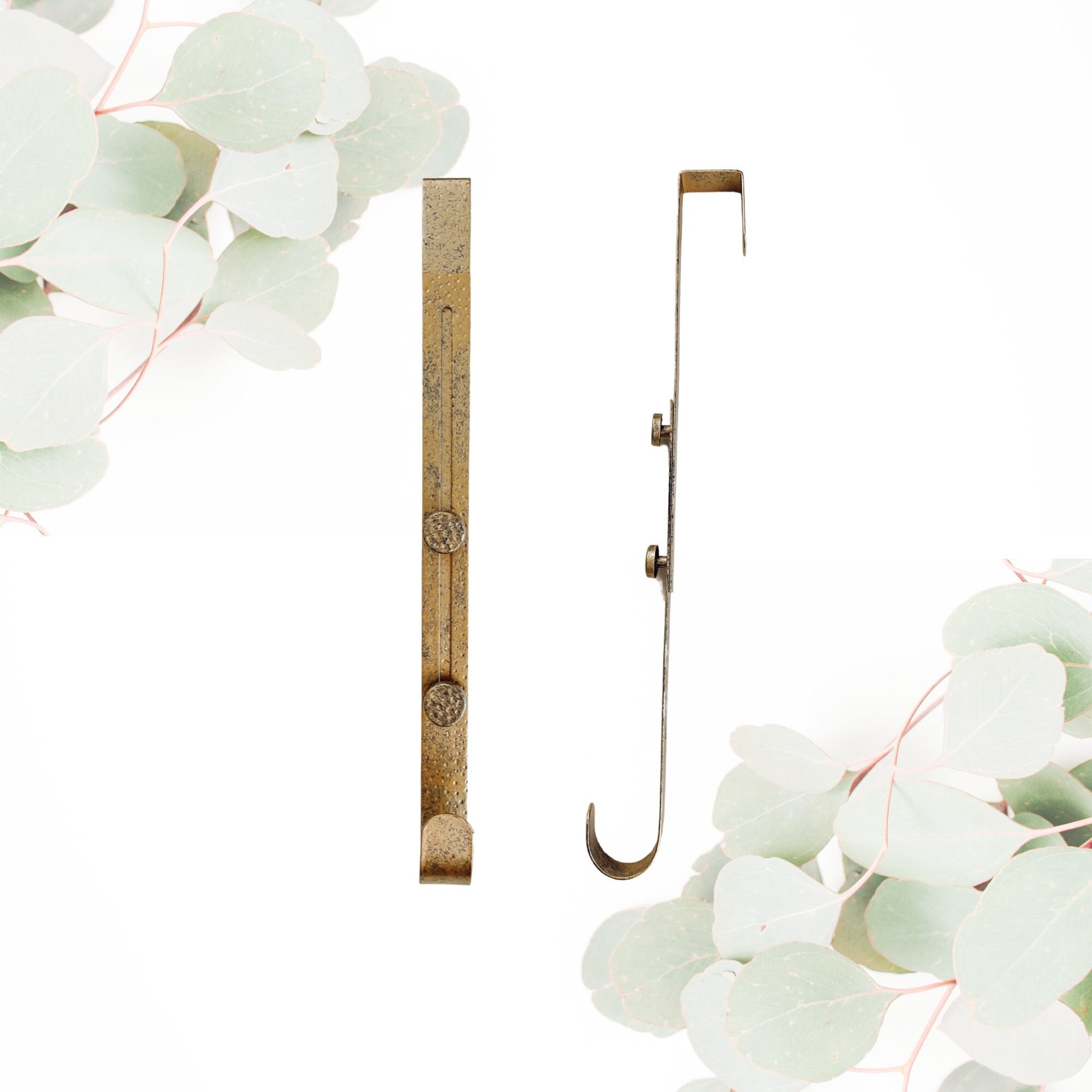 Adjustable Wreath Hanger Hammered Gold Over the Door Etsy