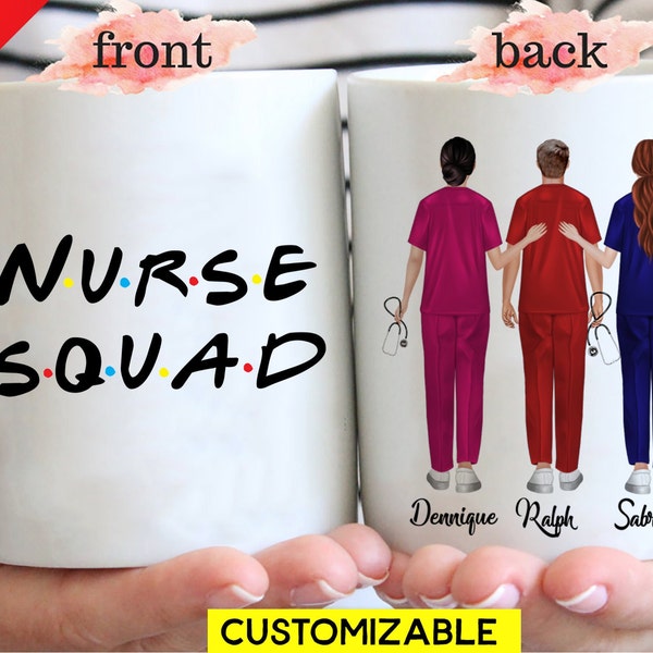 Krankenschwester Beste Freundin Tasse, Krankenschwester Kader, Krankenschwester Freund Tasse, Scrub Tasse, Stillstudent, Krankenschwester Geschenk, personalisiertes Geschenk Krankenschwester, Rn Geschenk, männliche Krankenschwester