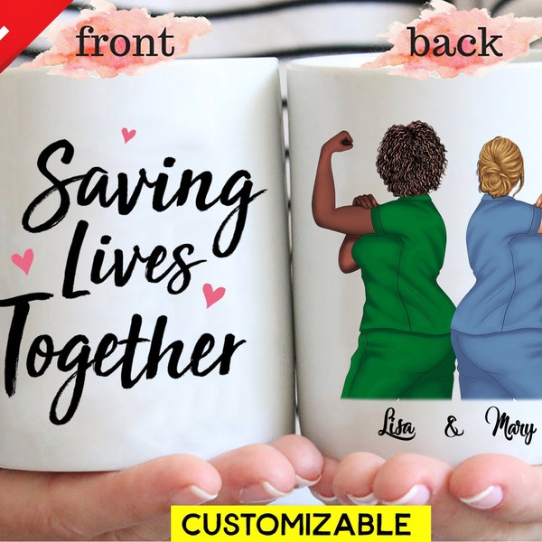 Krankenschwester Beste Freundin Tasse, Krankenschwester Kader, Krankenschwester Freund Tasse, Scrub Tasse, Stillstudent, Krankenschwester Geschenk, personalisiertes Geschenk Krankenschwester, Rn Geschenk, männliche Krankenschwester