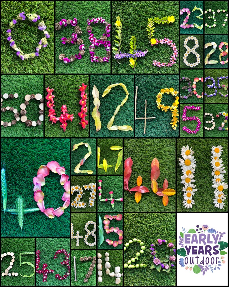 Nature numbers 0 to 50 made from nature downloadable pdf Etsy