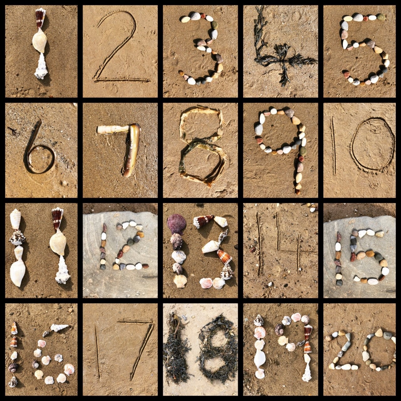 summer beach themed numbers 0 20 downloadable document etsy