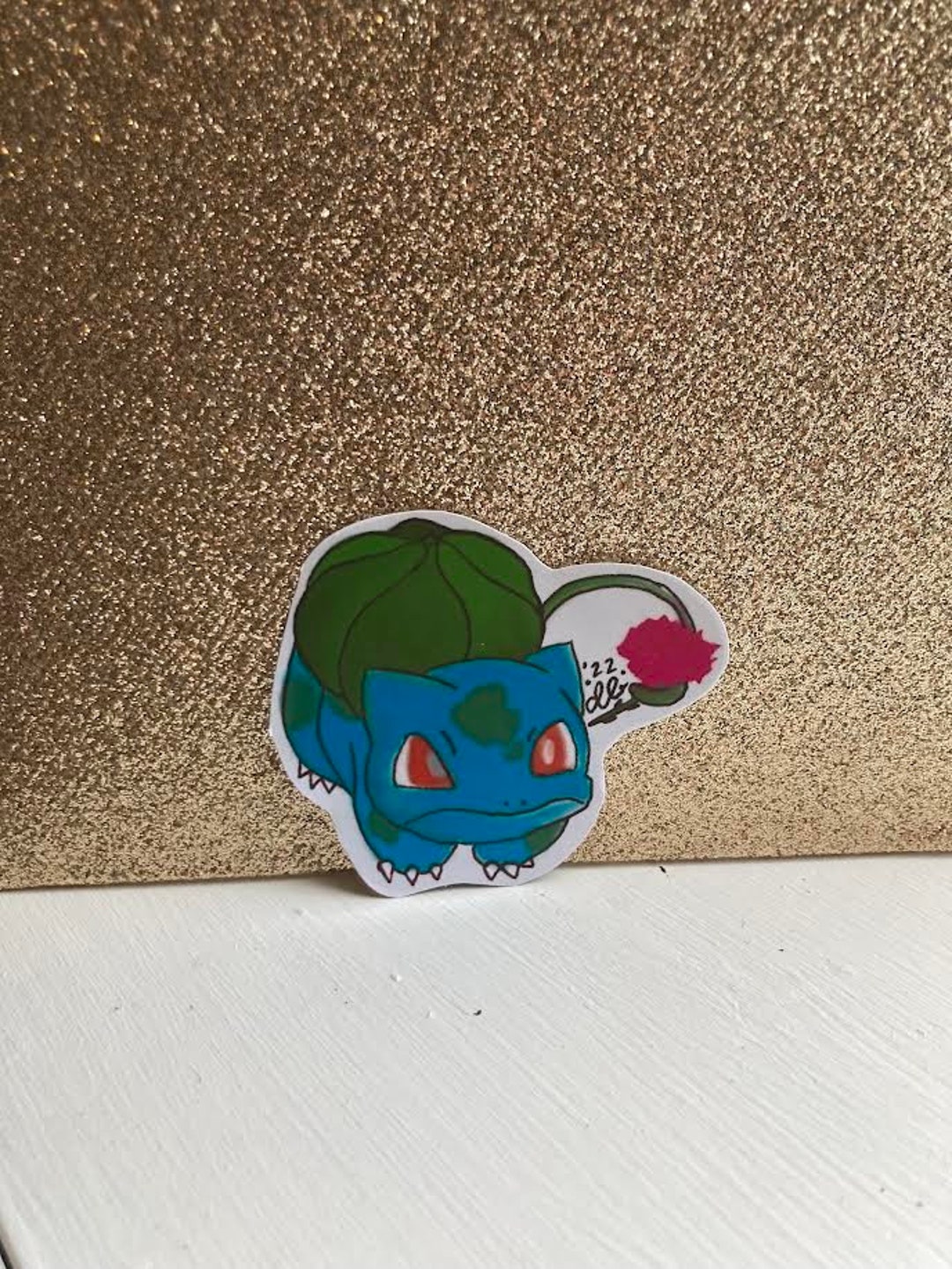 Bulbasaur With Rose Pokemon Fan Art Sticker Etsy